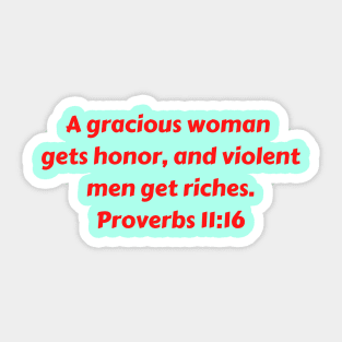 Bible Verse Proverbs 11:16 Sticker